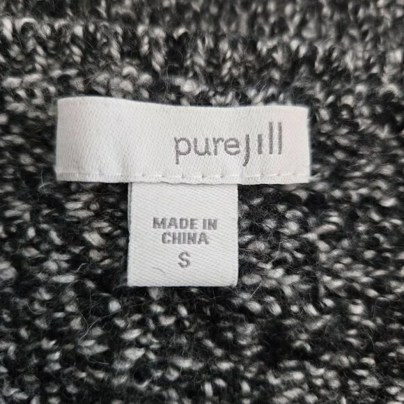 Pure Jill Womens Black & White Knit Asymmetrical Hem Sweater Small - Picture 8 of 10